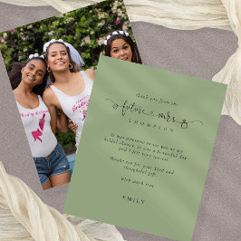 Papier Budget Futur Mme Fête des mariées photo Merci