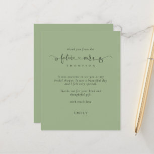 Papier Budget Futur Mme Fête des mariées Sage Green Merci