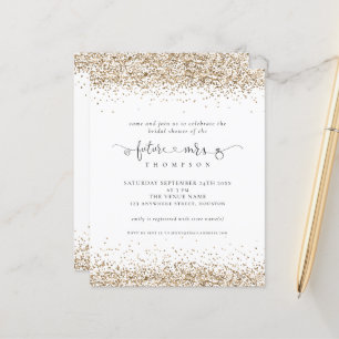 Papier Budget Futur Mme Parties scintillant Or Fête des m