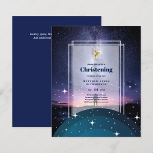 Papier BUDGET Galaxy CHRISTENING Invitations Baptême Baut