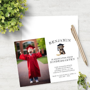 Papier Budget Gardergarten Grad Invitation Scruffy Pup