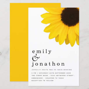 Papier Budget Giant Tournesol Typographie Mariage Invitat