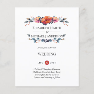 Papier Budget Ginger Navy Invitation des Mariages de auto