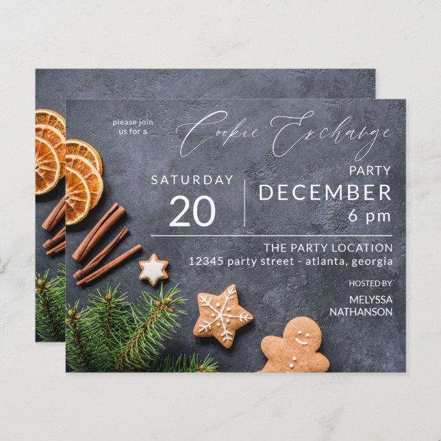 Papier Budget Gingerbread & Orange Cookie Exchange Party (Devant / Derrière)