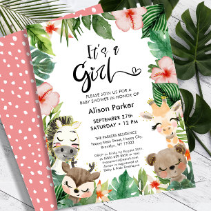 Papier BUDGET Girl Jungle Safari Baby shower de verdure