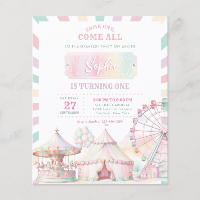 Papier BUDGET Girl Pastel Carnaval de couleur cirque Anni (Devant)