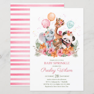Papier Budget Girl Safari Animaux Baby Sprinkle