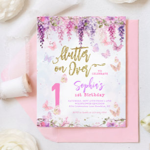 Papier BUDGET Girly Wisteria Gold Butterfly Anniversaire 