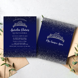 Papier BUDGET Glam Bleu Parties scintillant en argent Tia