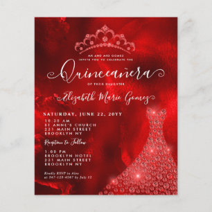 Papier Budget Glam Bourgogne Rouge Diamant Tiara Quincean