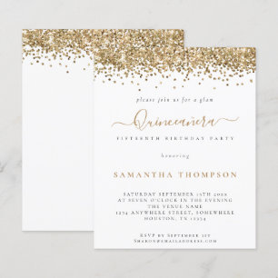 Papier Budget Glam Gold Parties scintillant Quinceañera I