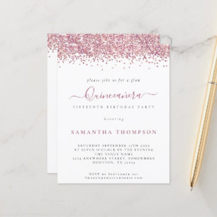 Papier Budget Glam Parties scintillant rose Quinceañera I