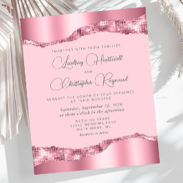 Papier Budget Glam Pink Foil Tiles de miroir de mariage I