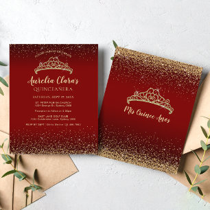 Papier BUDGET Glam Red Gold Parties scintillant Tiara Qui