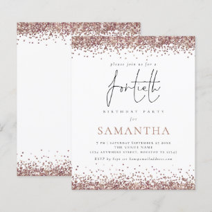 Papier Budget Glam Rose Gold Parties scintillant Invitati