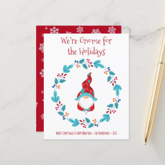 Papier Budget Gnomfor Vacances Elf Floral Wreath Card