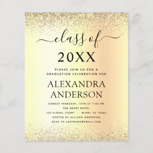 Papier Budget Gold Black 2023 Graduation Party Parties sc