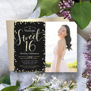 Papier Budget Gold Black Parties scintillant photo Sweet 