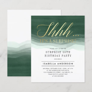 Papier Budget Gold & Emerald Aquarelle Surprise Anniversa