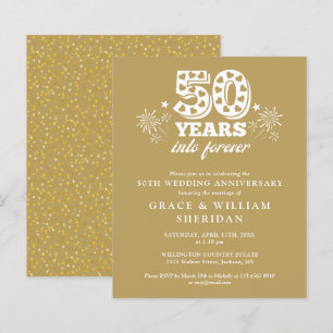 Papier Budget Gold en Forever 50e anniversaire Invitation