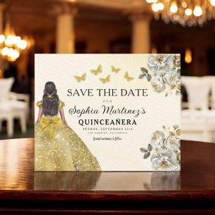 Papier Budget Gold Enregistrer la date Anniversaire Quinc