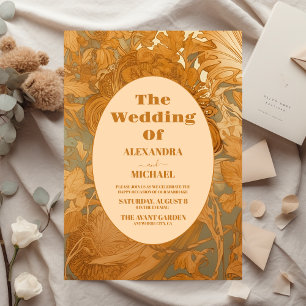 Papier Budget Gold Floral Art Nouveau Mariage