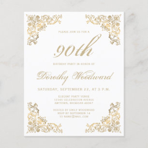 Papier Budget Gold Frame Anniversaire Fête Invitation