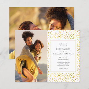 Papier Budget Gold Hearts Photos Faire-part de mariage