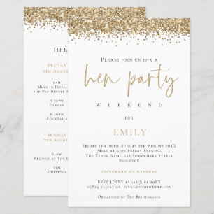 Papier Budget Gold Parties scintillant Hen Party Weekend 
