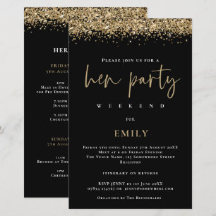 Papier Budget Gold Parties scintillant Hen Party Weekend 