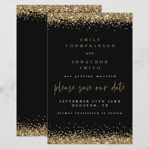 Papier Budget Gold Parties scintillant Mariage Noir Enreg
