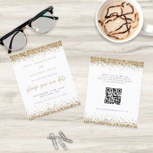 Papier Budget Gold Parties scintillant Mariage QR Code En