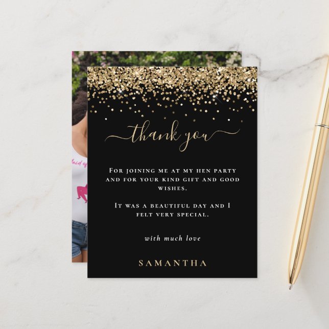 Papier Budget Gold Parties scintillant photo Hen Party Bl (Devant/Arrière en situation)