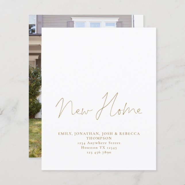 Papier Budget Gold Script Nouveau domicile (Devant / Derrière)