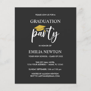 Papier Budget Gold Tassel Graduation Cap Grey Party