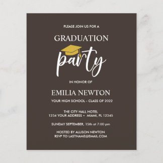 Papier Budget Gold Tassel Graduation Cap marron fête