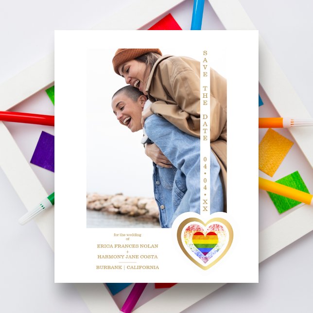 Papier Budget Golden Effect Pride Rainbow Heart LGBT (Créateur téléchargé)