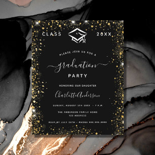 Papier Budget graduation black gold glitter 2023