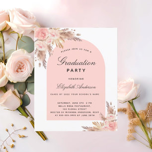 Papier Budget Graduation partie pampas blush rose