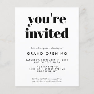 Papier Budget Grand Ouverture Spécial Événement Lancement