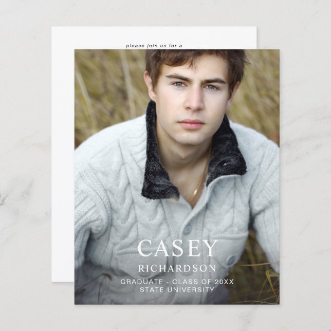 Papier Budget Grande Nom Mod Photo Fête de Remise des Dip (Devant / Derrière)