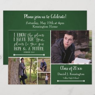 Papier Budget Green Bible Verse Graduation Photo Collage
