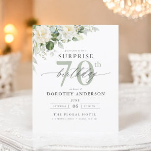 Papier Budget Green Floral Surprise Invitation Anniversai