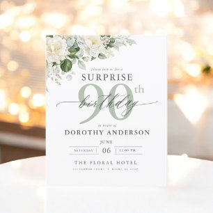 Papier Budget Green Floral Surprise Invitation Anniversai