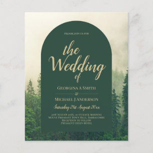 Papier BUDGET Green Forest Pine Trees Mariage INVITER