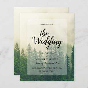 Papier BUDGET Green Forest Pine Trees Mariage INVITER