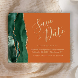 Papier Budget Green Gold Agate Rust Wedding Enregistrer l