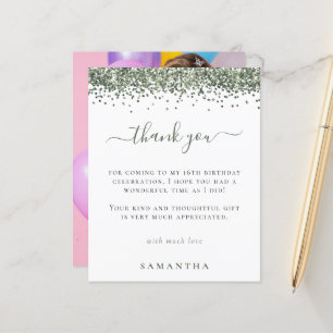 Papier Budget Green Parties scintillant photo Sweet 16 Me