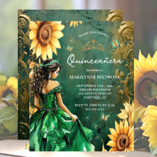 Papier Budget Green Sunflower Princesse Quinceañera