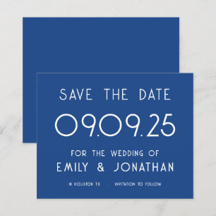 Papier Budget Grosse typographie Mariage bleu Enregistrer